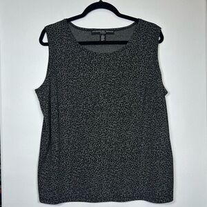 Josephine Chaus Relaxed Black and Gray Sleeveless Top. Size 1X. Luxe Neutral.